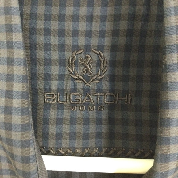 Bugatchi Classic Fit Brown Gray Checkered Button Down Long Sleeve Shirt Men XXL - Picture 3 of 7